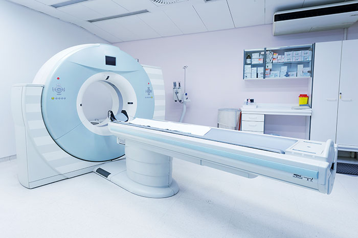 CT - Computerized Tomography Scan Device in Hospital. Medical Equipment and Health Care.